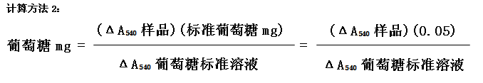 葡萄糖(GO)檢測試劑盒測定結果計算公式 葡萄糖(GO)檢測試劑盒測定結果計算公式